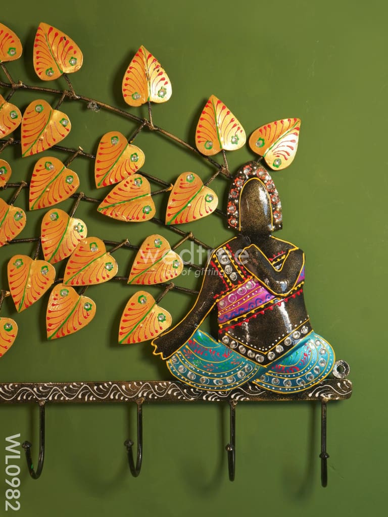 Wall Hanging with Handpainted Yellow Leaves - WL0982