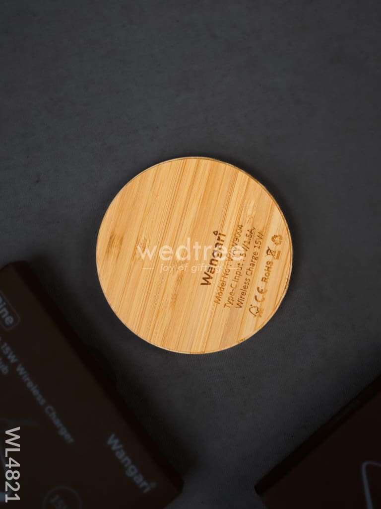 Wangari - Bamboo Wireless Charger with USB - 15W - Olive - WL4821