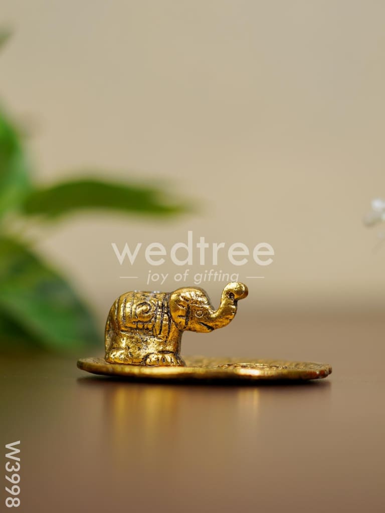 White Metal Agarbathi Stand -Gold Finish - W3998
