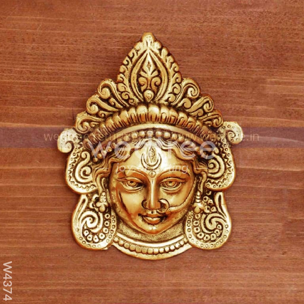 White Metal Amman Face in Gold Finish - W4374
