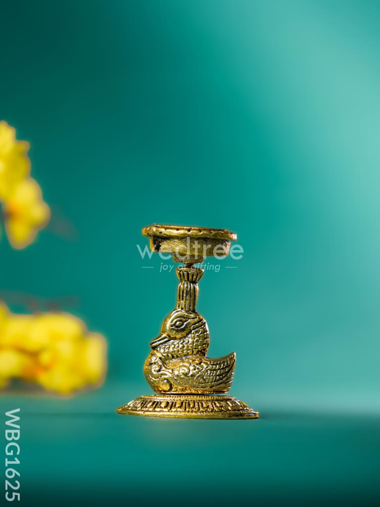 White Metal Duck with Diya - WBG1625