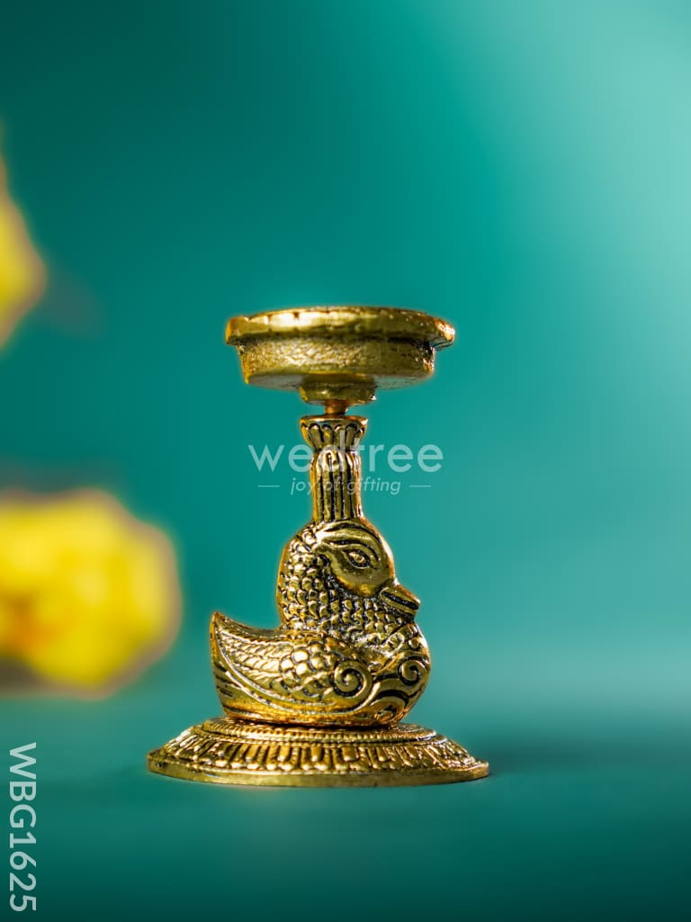 White Metal Duck with Diya - WBG1625