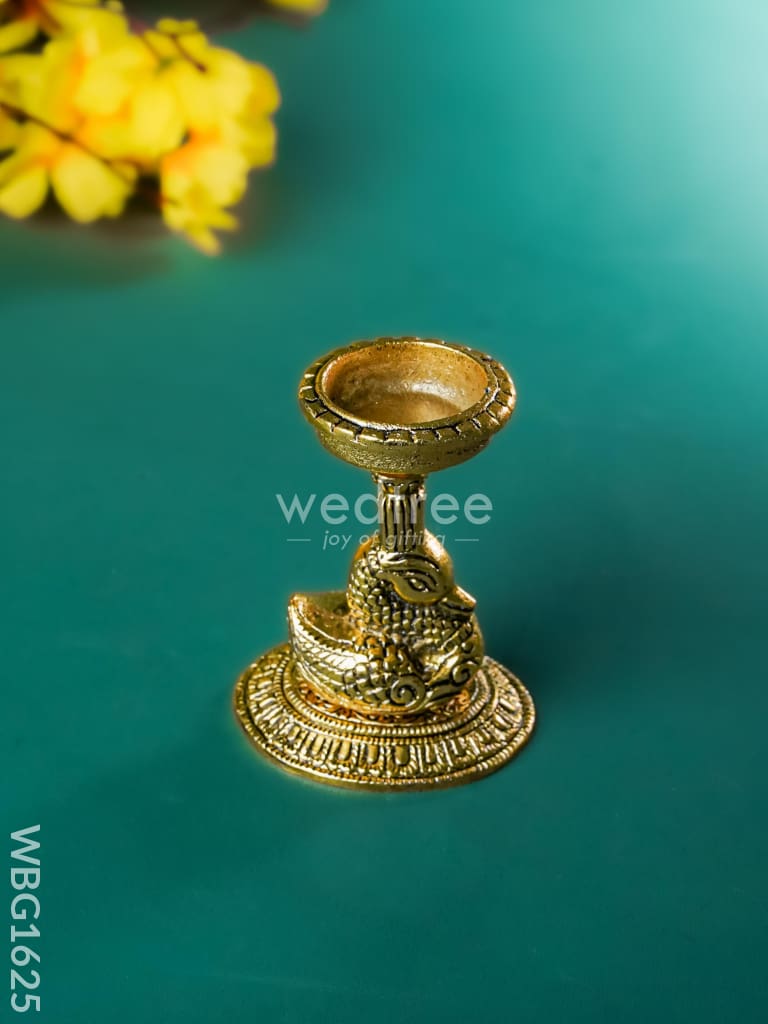 White Metal Duck with Diya - WBG1625