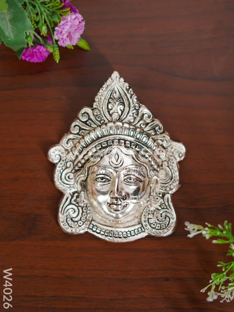 White metal durga/amman face - W4026