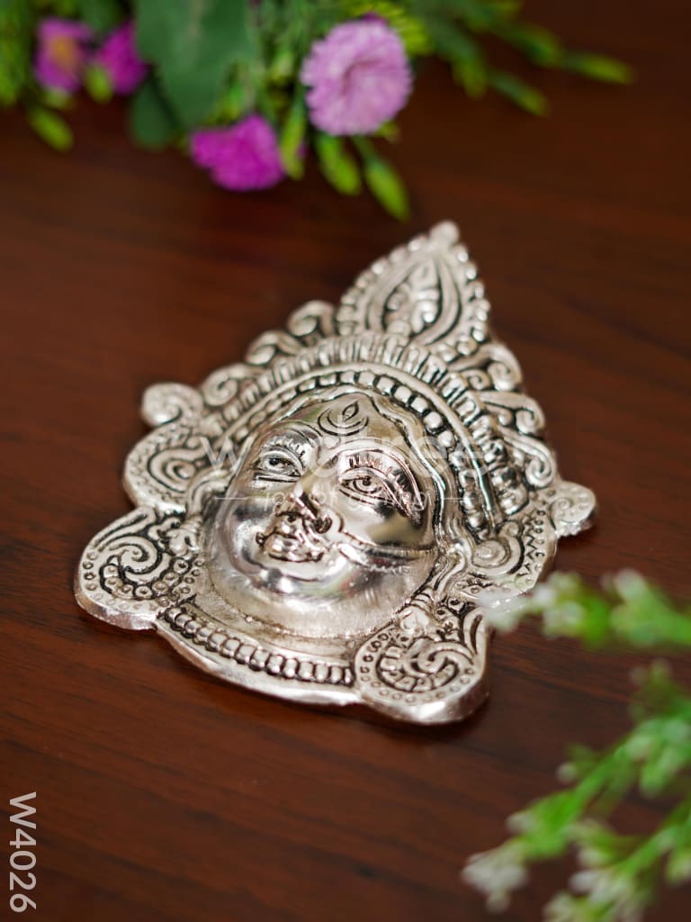 White metal durga/amman face - W4026