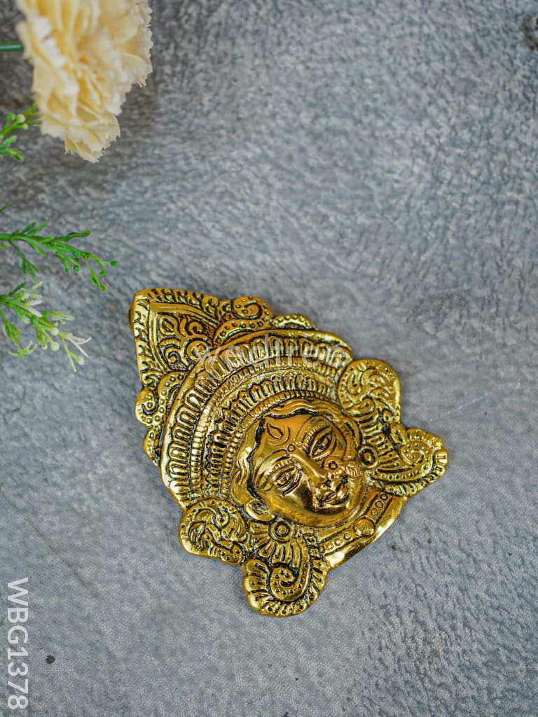White Metal Durga Face - Gold Finish - WBG1378