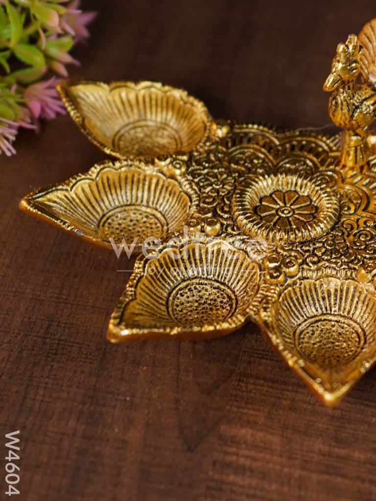 White metal gold finish Arati stand - W4604