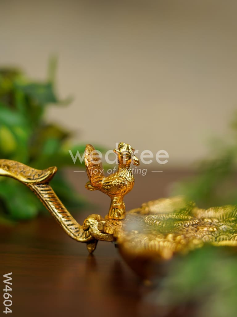 White metal gold finish Arati stand - W4604