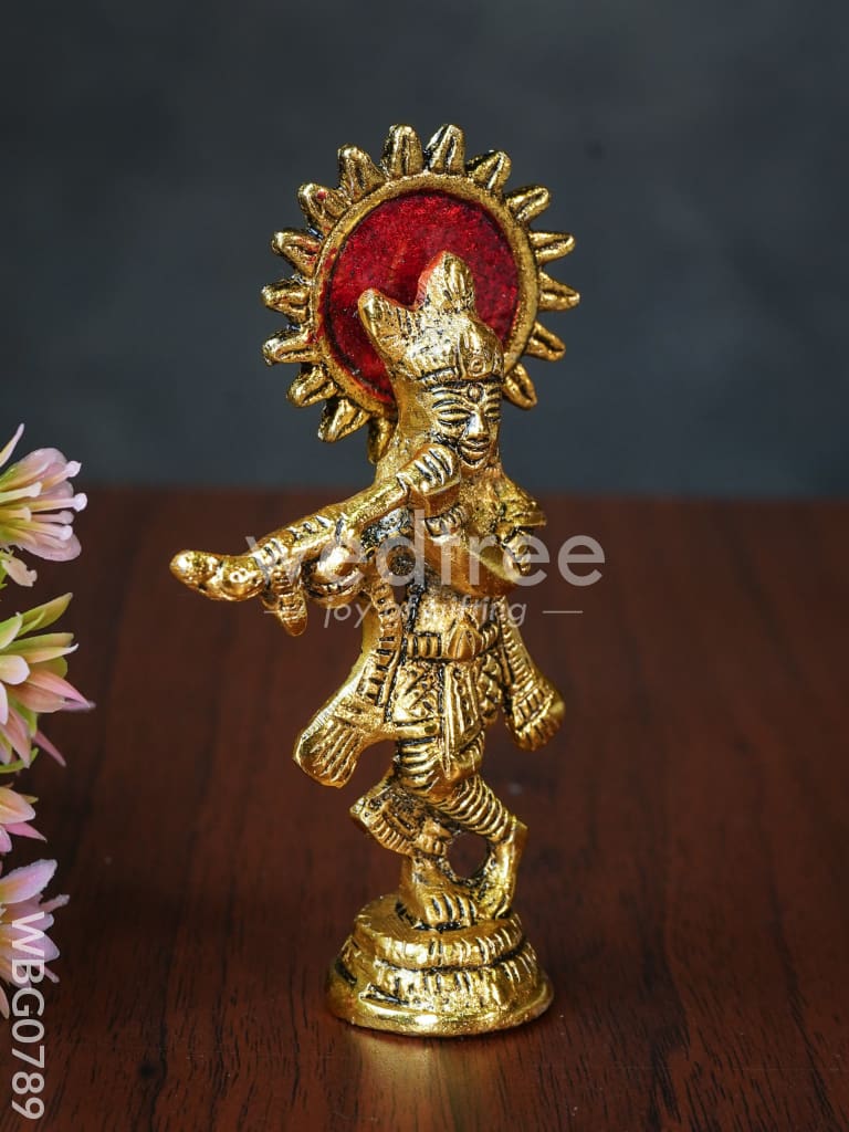White Metal Gold Finish Krishna - WBG0789