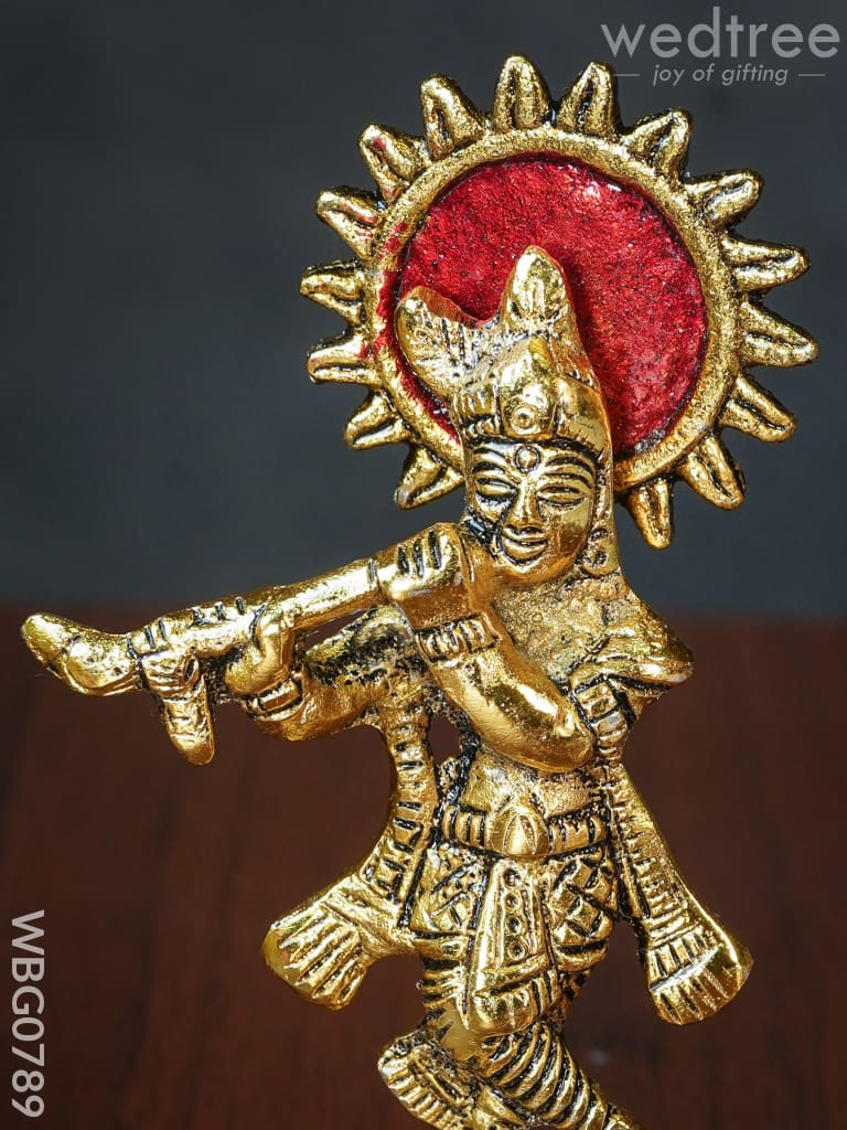 White Metal Gold Finish Krishna - WBG0789