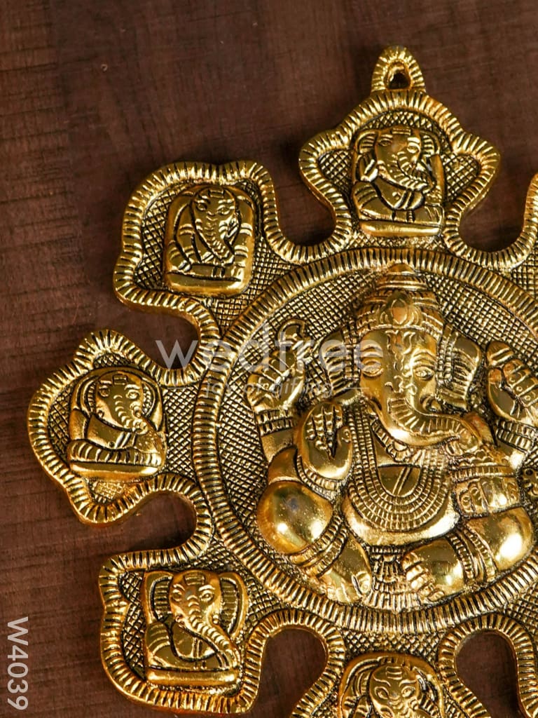 White metal nav ganesh gold oxidised finish - W4039