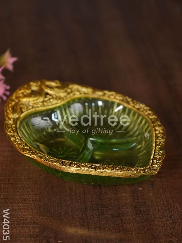 White metal peacock bowl gold finish - W4035