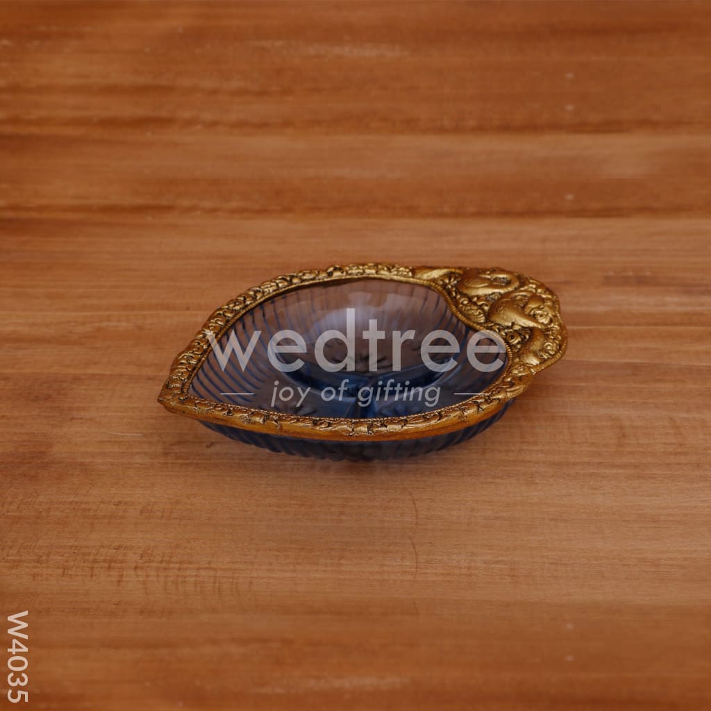 White metal peacock bowl gold finish - W4035