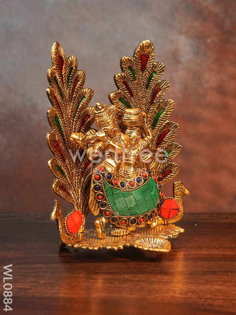 White Metal Radhe Krishna in Oxidised Finish - WL0884