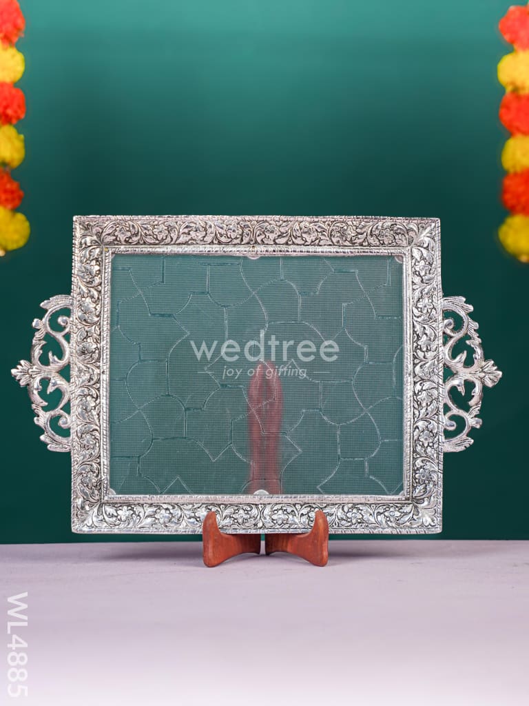 White Metal Square Tray - 17 inch - WL4885