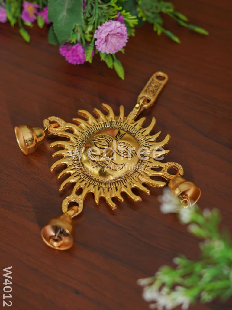 White metal Suraj with bell gold oxidised finish - W4012