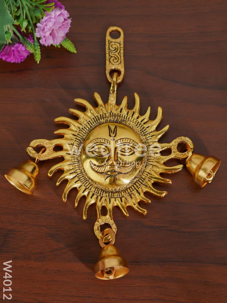 White metal Suraj with bell gold oxidised finish - W4012
