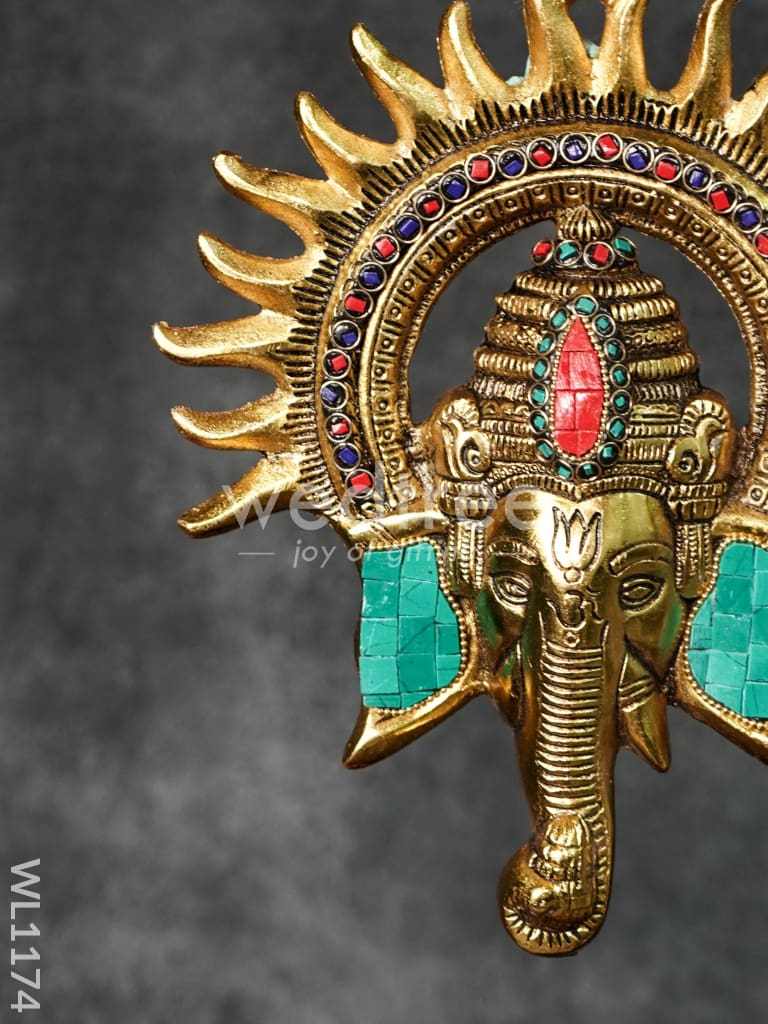 White Metal Surya Kiran Ganesha with Stone Work - Big - WL1174