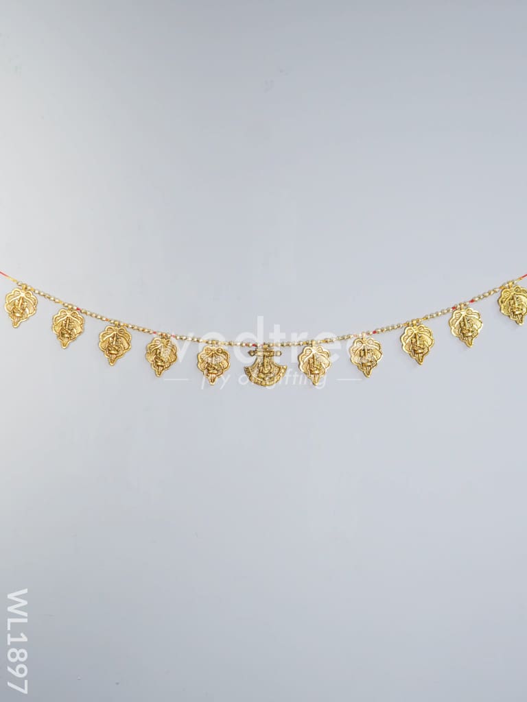 White Metal Thoran - Ganesh Motifs (Antique Gold Finish) - WL1897