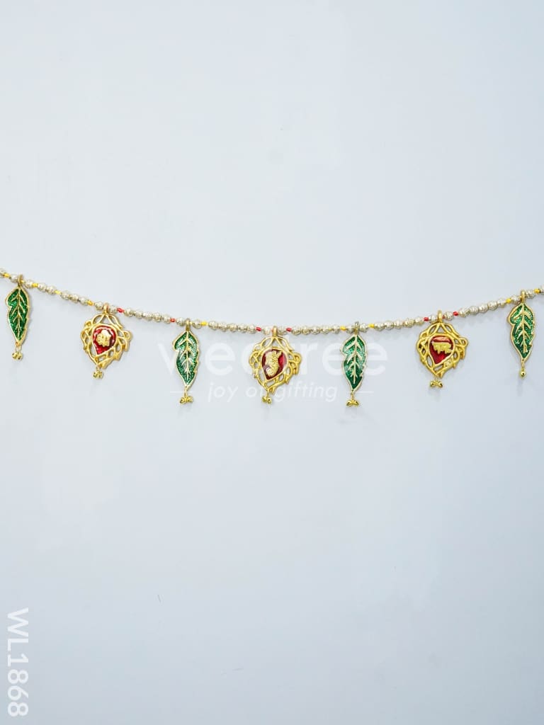 White Metal Thoran - Kundan Shaped Red motifs - WL1868