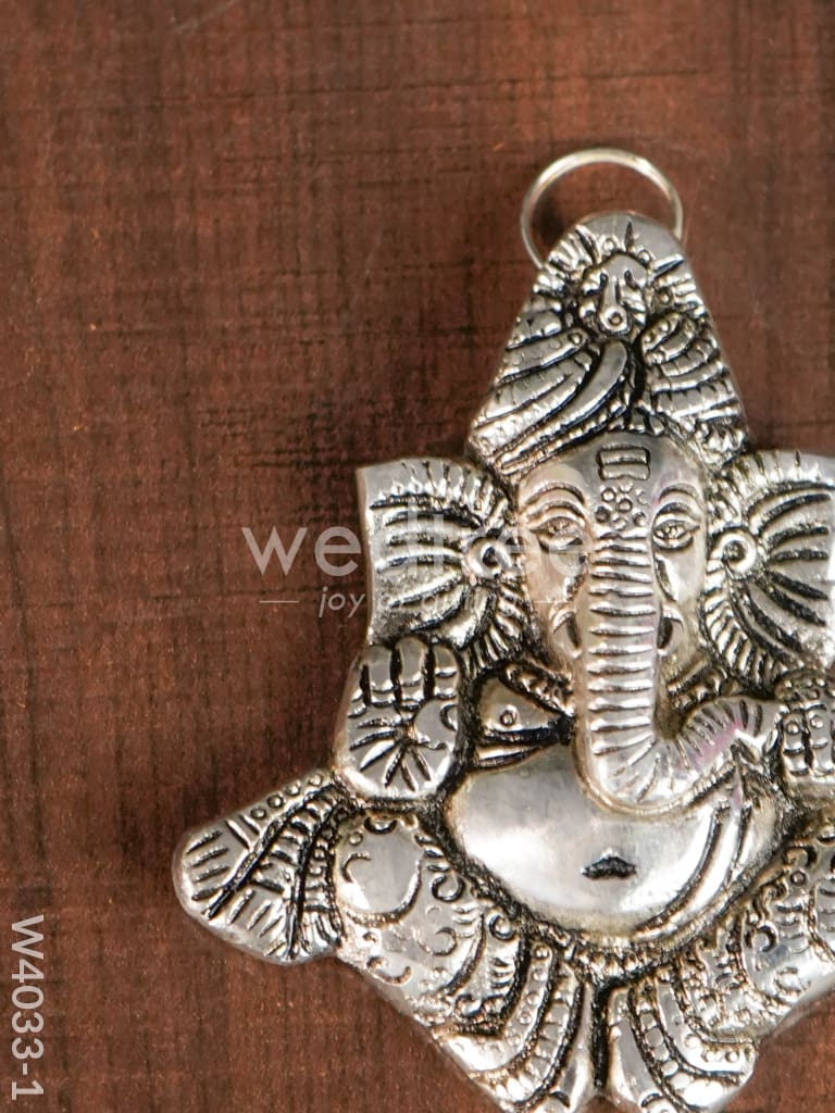 White metal turban ganesha - W4033