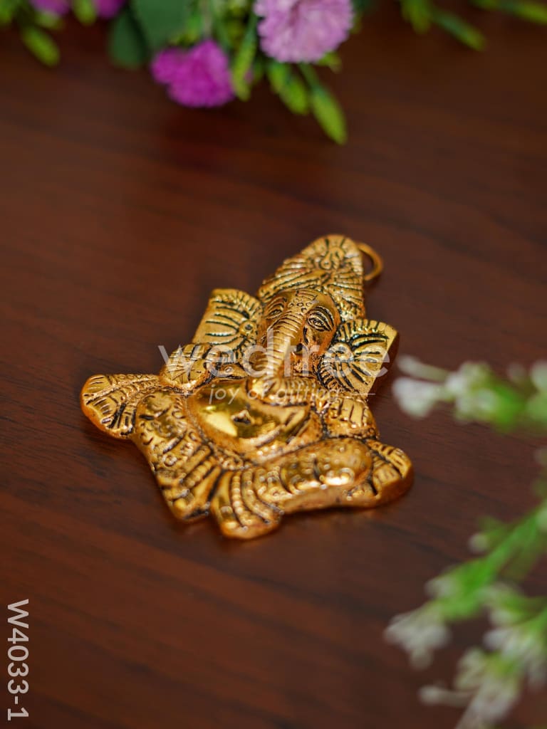 White metal turban ganesha - W4033