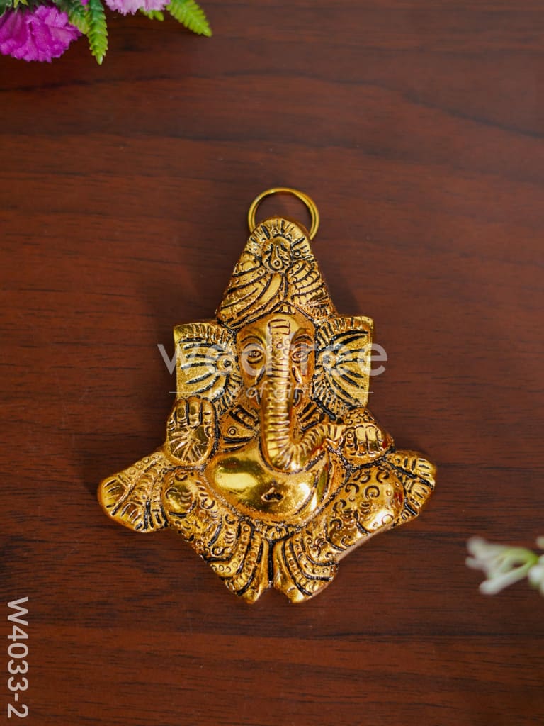 White metal turban ganesha - W4033