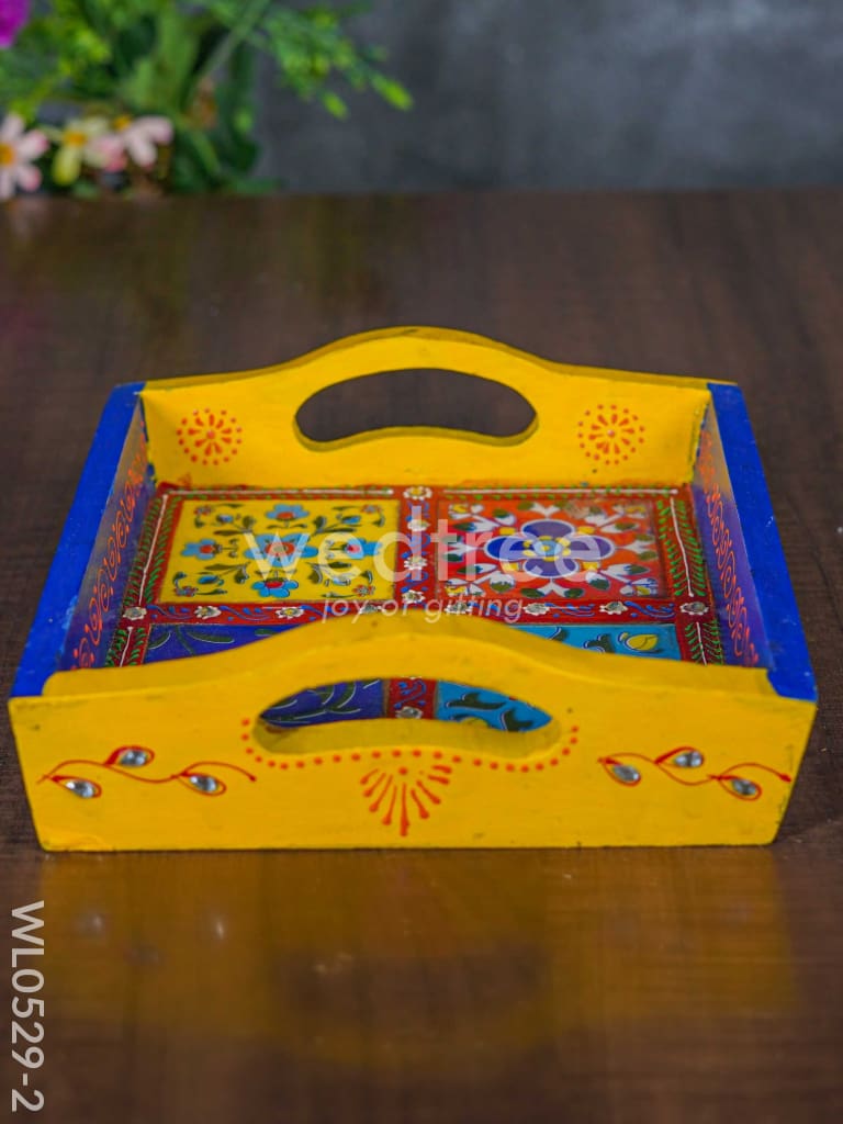 Wooden 4 tile tray - WL0529