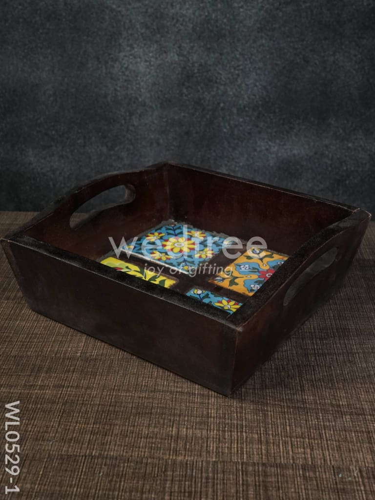 Wooden 4 tile tray - WL0529