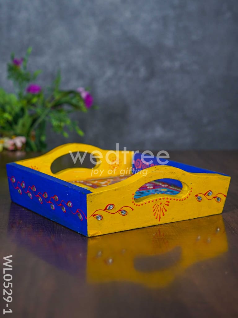 Wooden 4 tile tray - WL0529