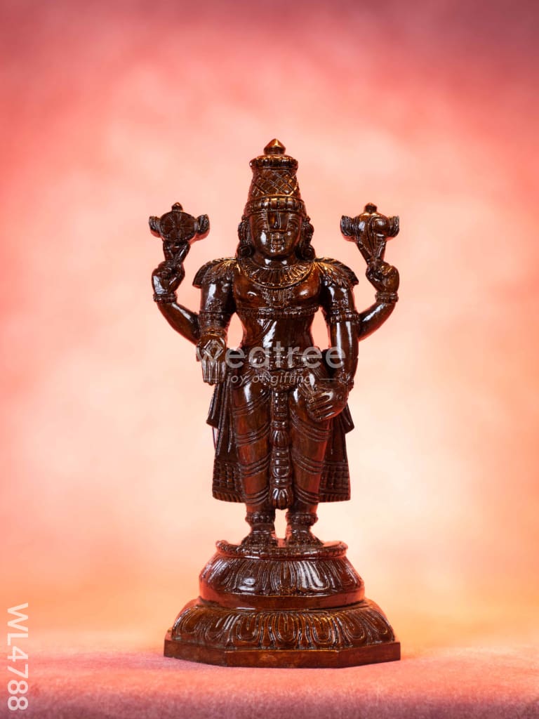 Wooden Carved Permunal Balaji Idol - 14 inch - WL4788