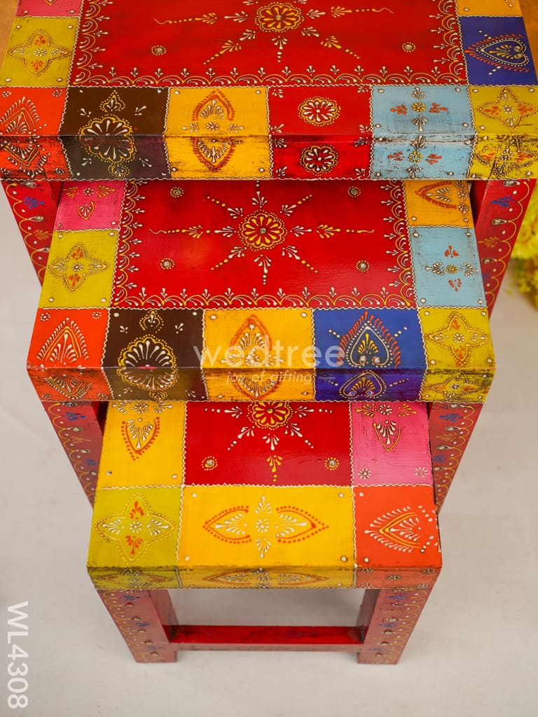 Wooden Decorative Stools - Set of 3 - WL4308