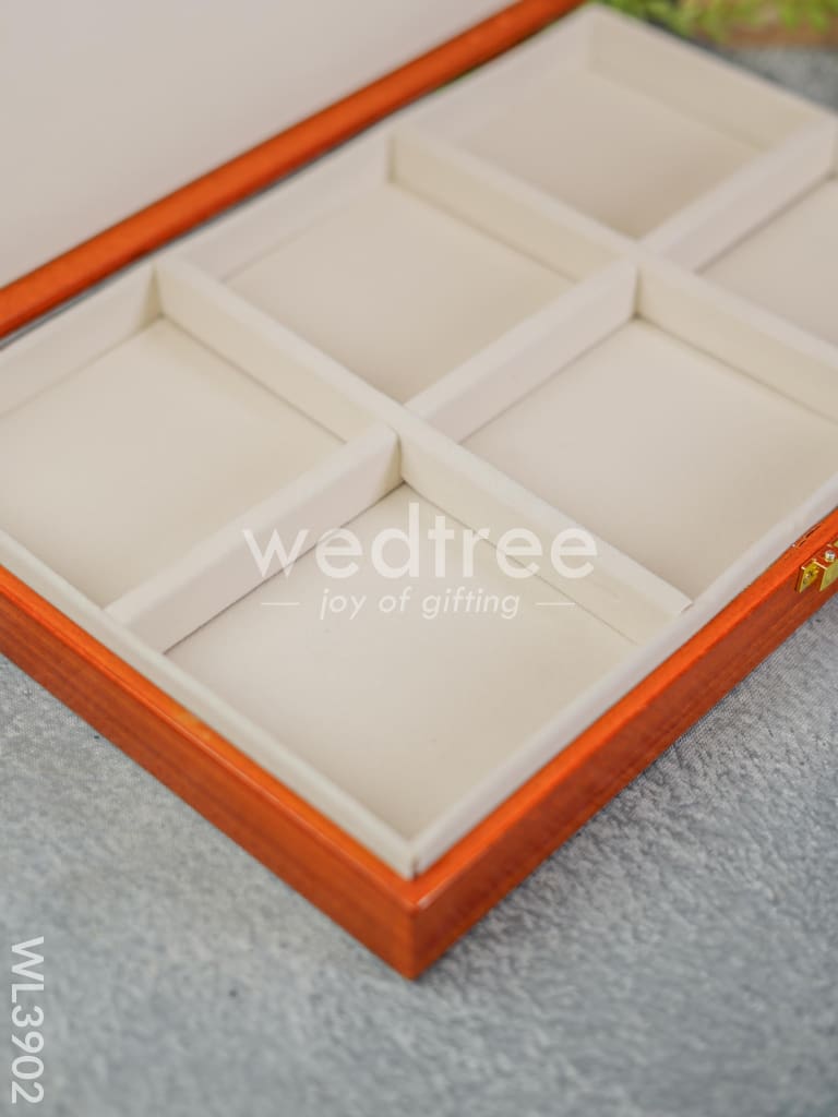 Wooden Dry Fruit Box with 6 Partition - WL3902