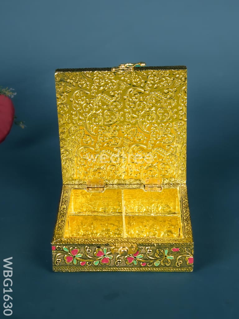 Wooden Dry Fruit Box with Peacock Design - 6 inch - WBG1630 Dry Fruit Box RG
