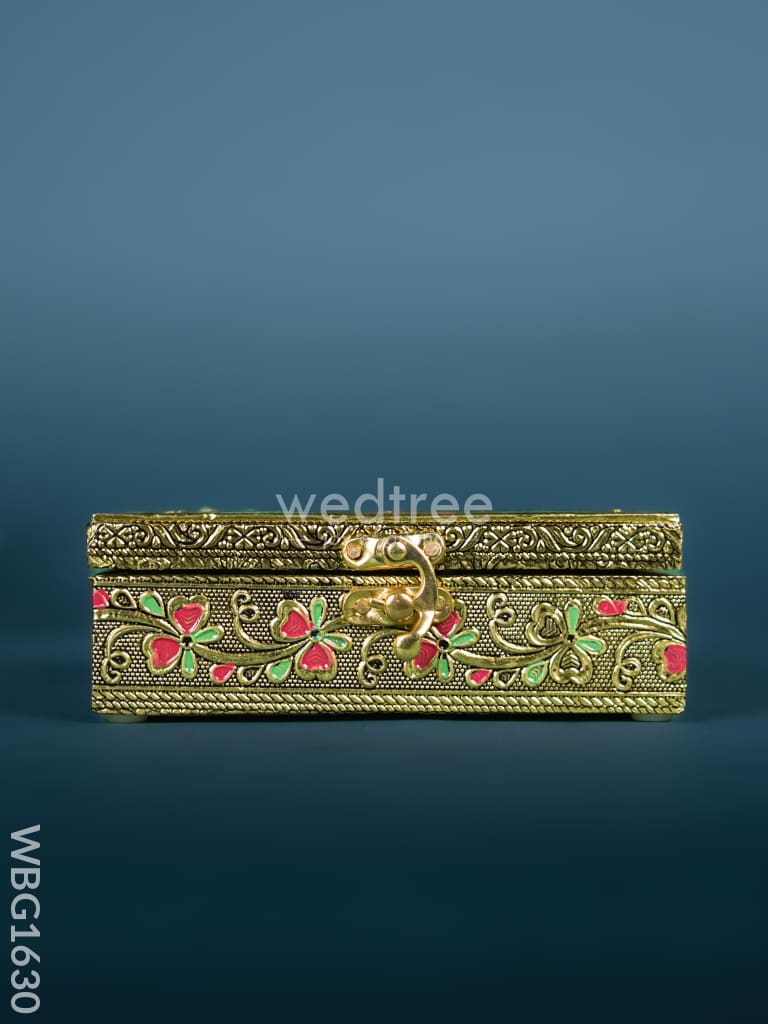 Wooden Dry Fruit Box with Peacock Design - 6 inch - WBG1630 Dry Fruit Box RG