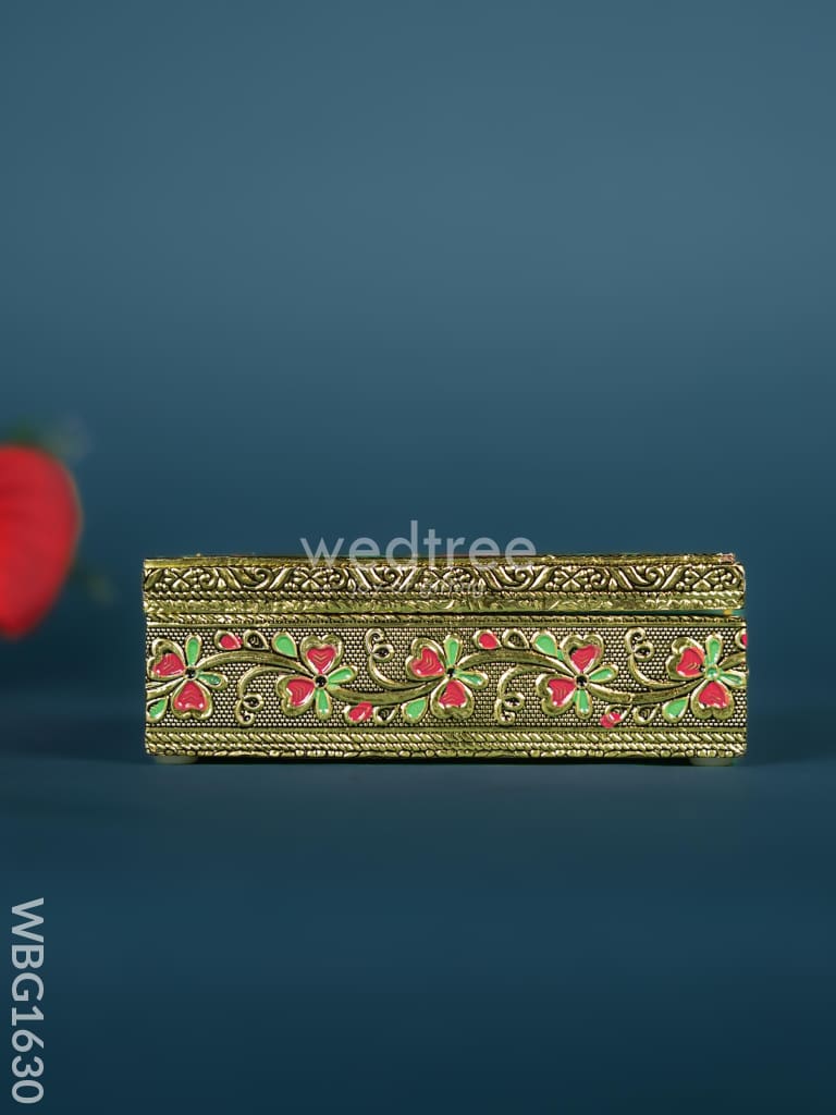 Wooden Dry Fruit Box with Peacock Design - 6 inch - WBG1630 Dry Fruit Box RG