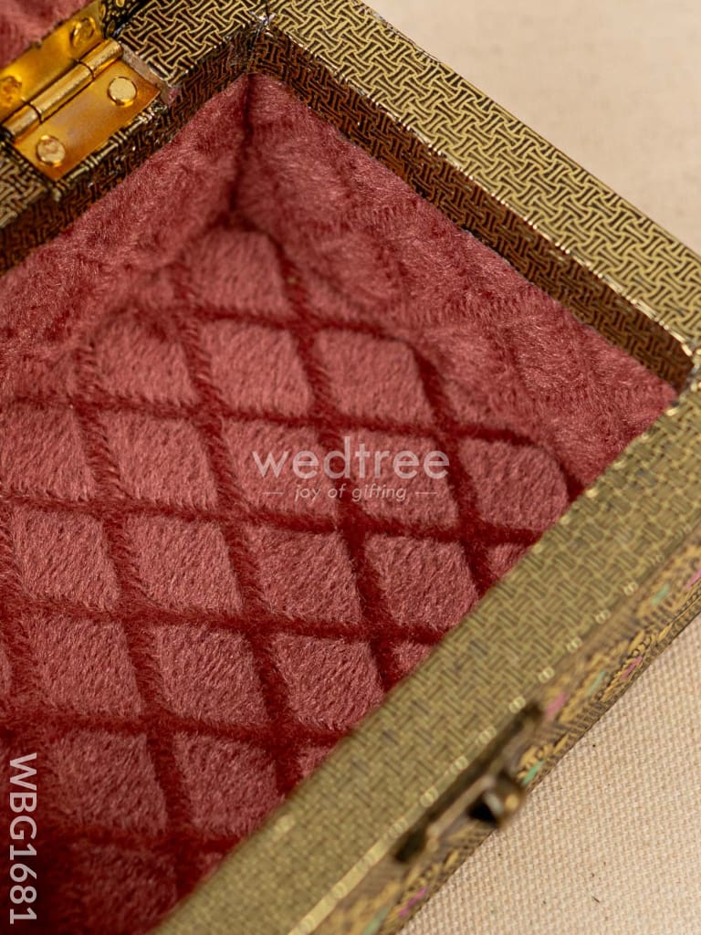 Wooden Jewel Box with Peacock Design - 6x4 inch - WBG1681
