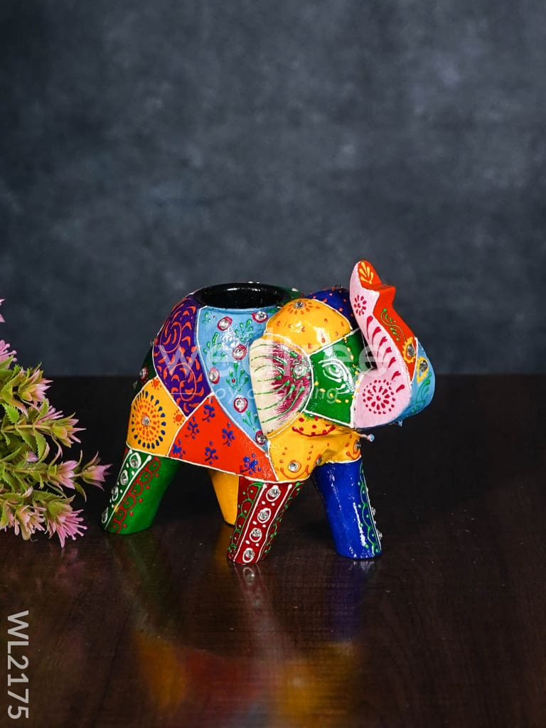 Wooden Elephant T - Light Holder - WL2175