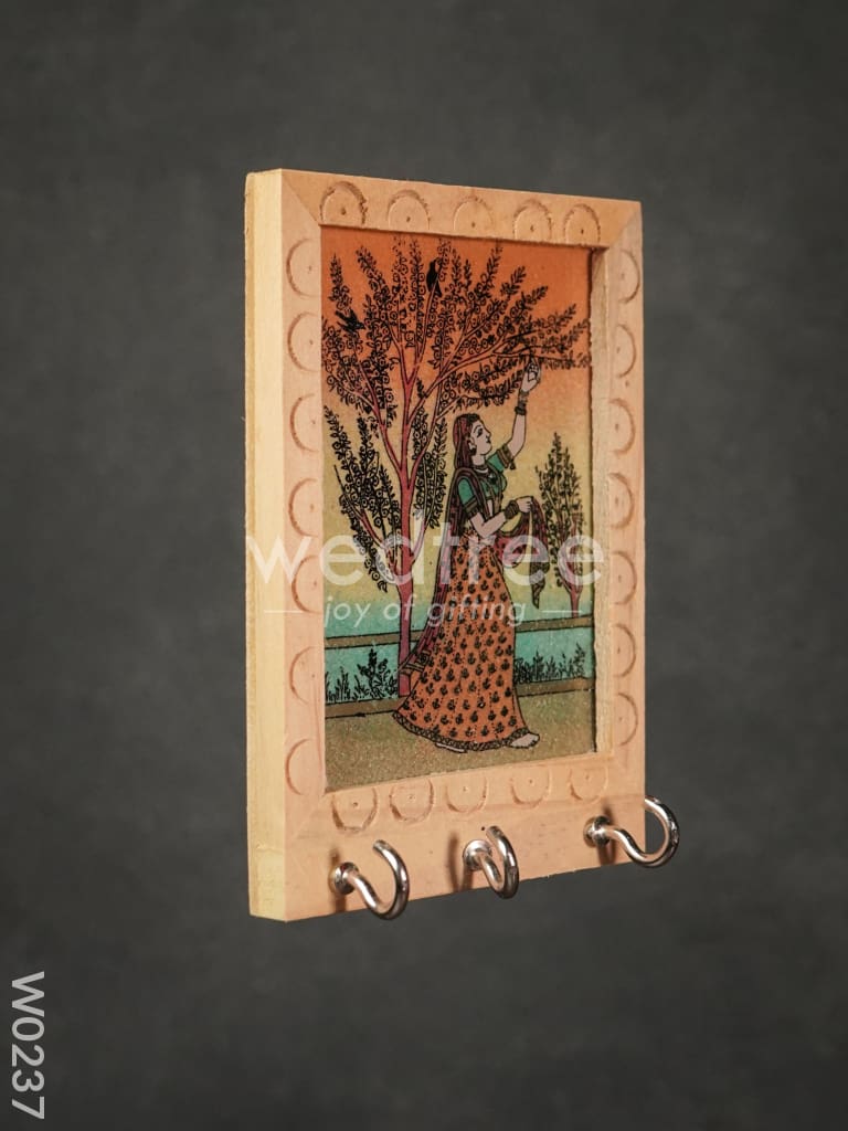 Wooden Gem Stone Painting Key Hanger 3 x 4 - W0237