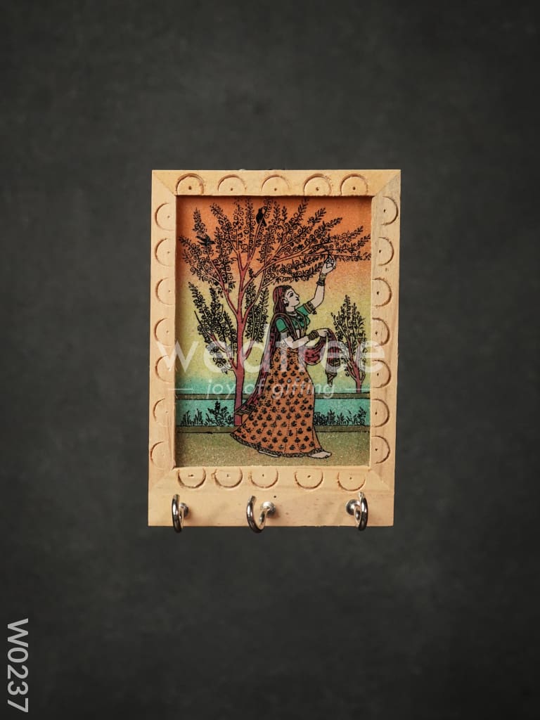 Wooden Gem Stone Painting Key Hanger 3 x 4 - W0237