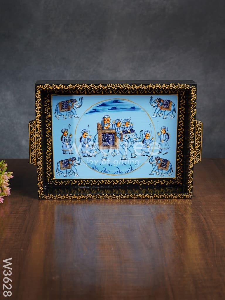 Wooden Hand painted Tray 12 X 9 inch - W3628