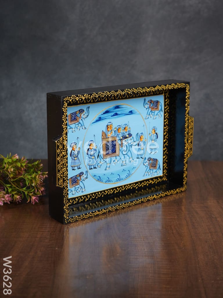 Wooden Hand painted Tray 12 X 9 inch - W3628