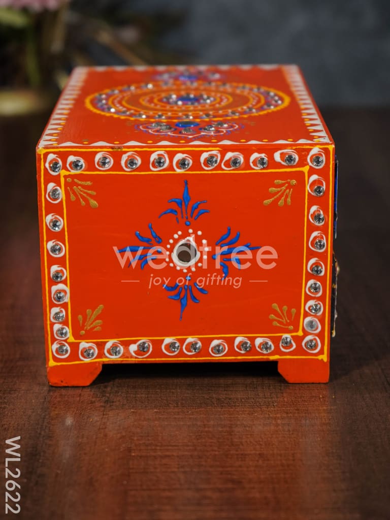 Wooden Handpainted 3 Drawer Organizer Box - WL2622