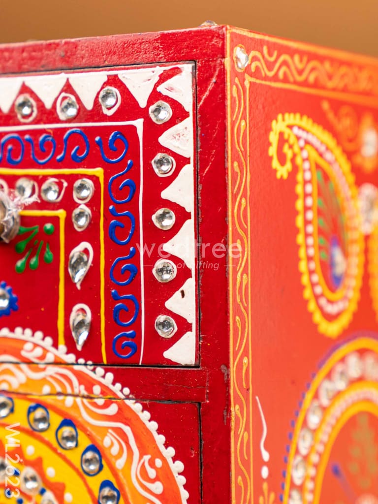 Wooden Handpainted 3 Drawer Organizer Box - WL2623
