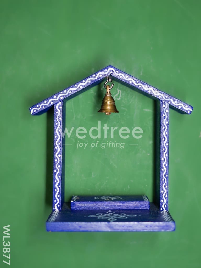 Wooden Handpainted Diya Stand - Hut Model - WL3877