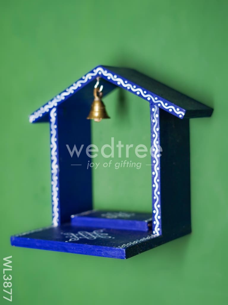 Wooden Handpainted Diya Stand - Hut Model - WL3877