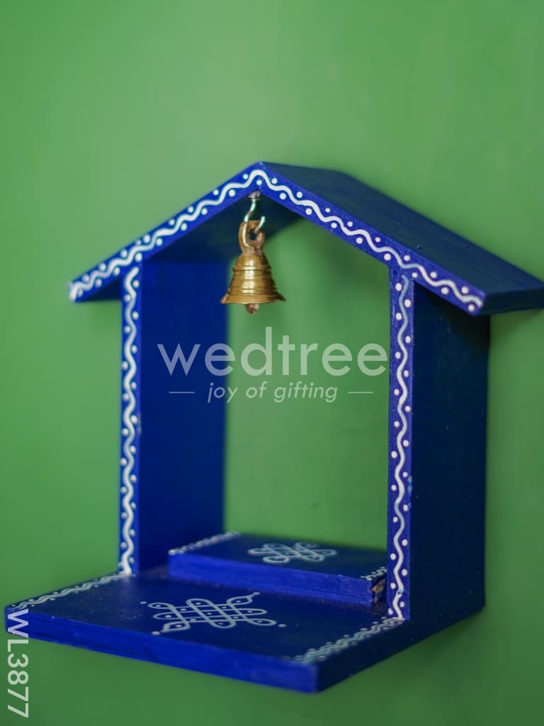 Wooden Handpainted Diya Stand - Hut Model - WL3877