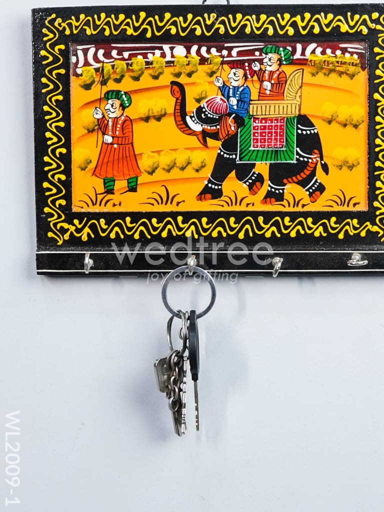 Wooden Key Hanger - Royal Elephant - Small (9x6) - WL2009-1