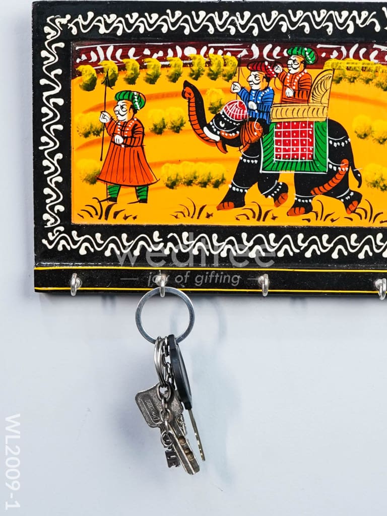 Wooden Key Hanger - Royal Elephant - Small (9x6) - WL2009-1