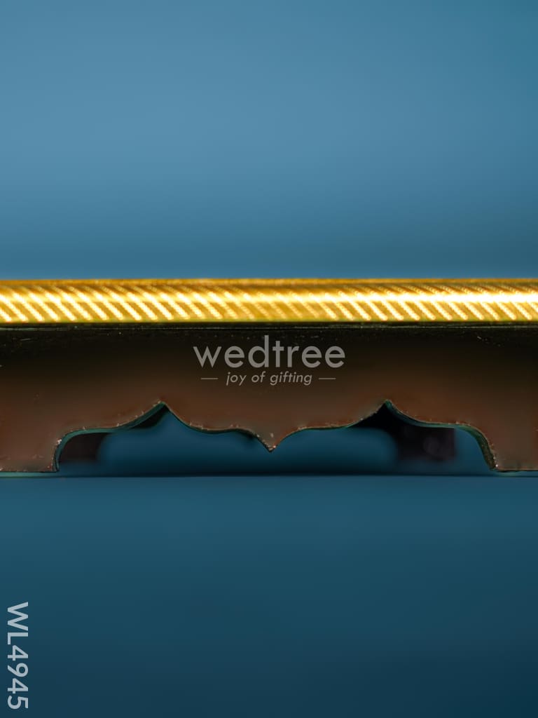 Wooden Manai with Brass Finish - 18 x 12 inch - WL4945
